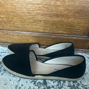 Steve Madden black leather espadrilles